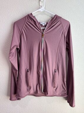 I Believe Full Zip Athletic Hoodie w/ Rainbow Colored Zipper Purple Size Small